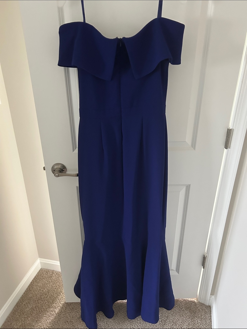 Xscape Royal Blue Off-Shoulder Ruffle Maxi Dress - Picture 5 of 6